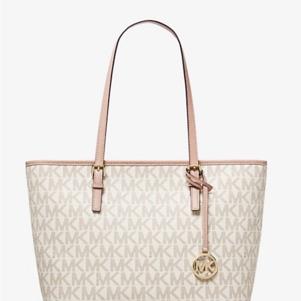 Michael Kors Jet Set Medium Logo Tote Bag in Vanilla